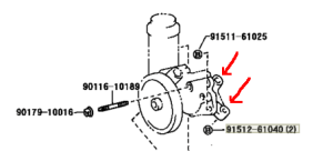 OEM 1UZ Power Steering Pump Mount Bracket Bolts NEW 3UZ
