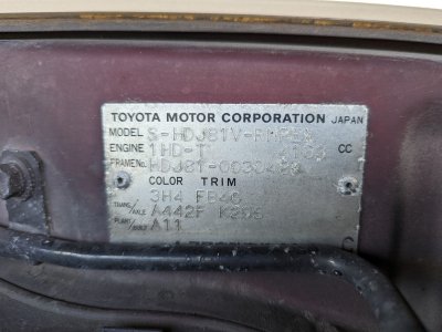 1992 Toyota Land Cruiser VX turbo diesel 4.2 HDJ81 80 series