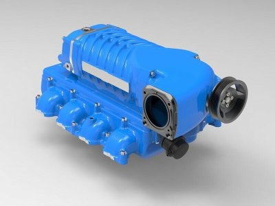 Whipple supercharger blower blue color