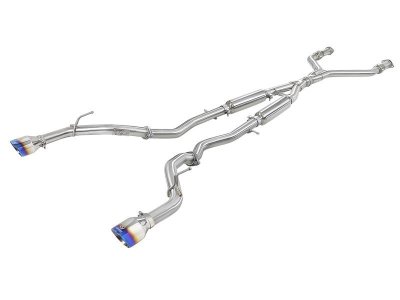 Takeda 2-1/2 IN 304 Stainless Steel Cat-Back Exhaust System w/ Blue Flame Tips