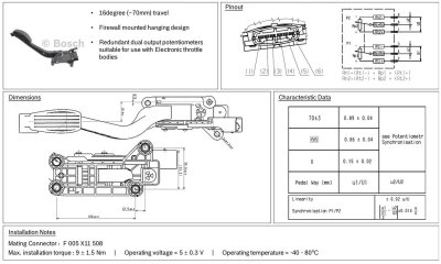Bosch E-Throttle Accelerator Pedal Module DBW electronic by Link
